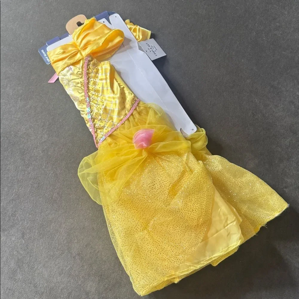 Kids Disney Princess Belle Halloween Costume Size XS 4/5 NEW - Picture 4 of 9